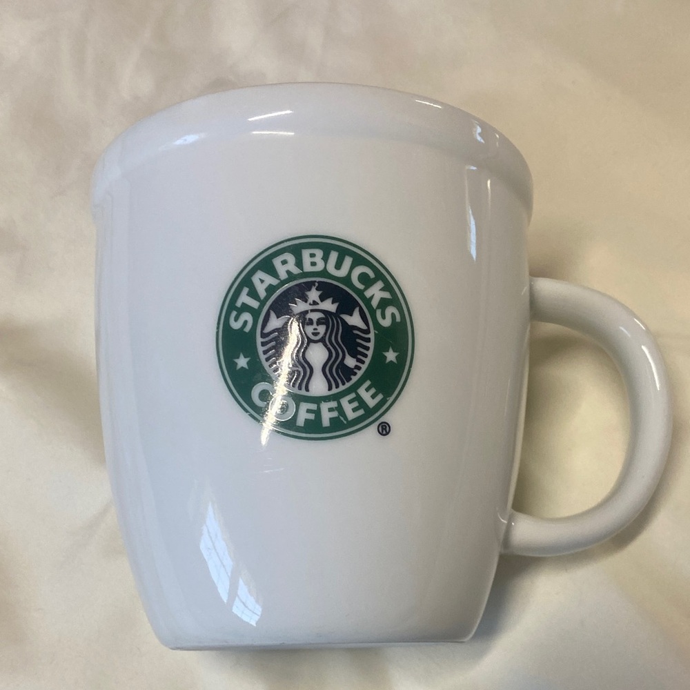 Starbucks White Ceramic Mug with Green Logo